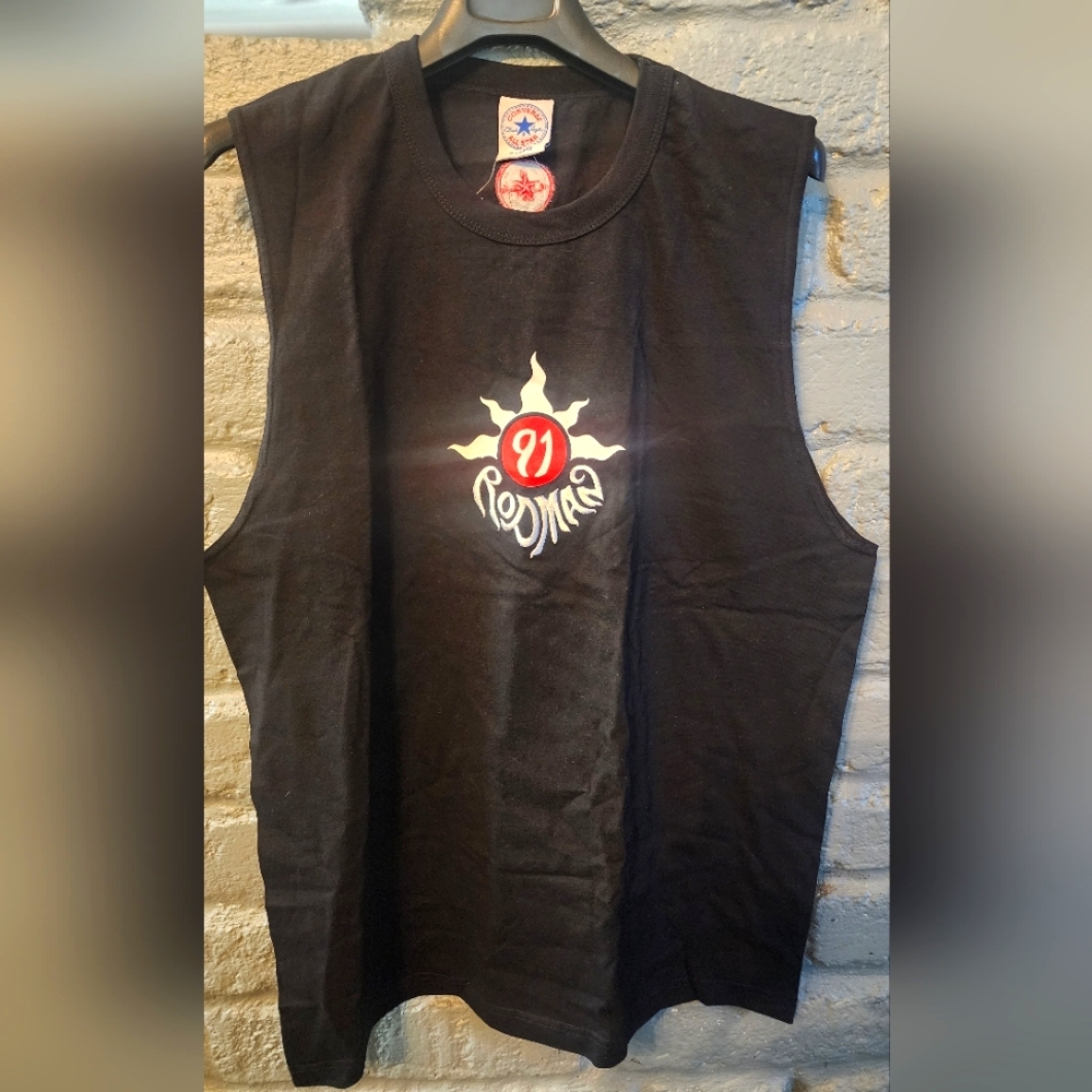 Dennis RODMAN 91 Baskeball, Bulls vintage Converse Black Graphic Tank Top NWT